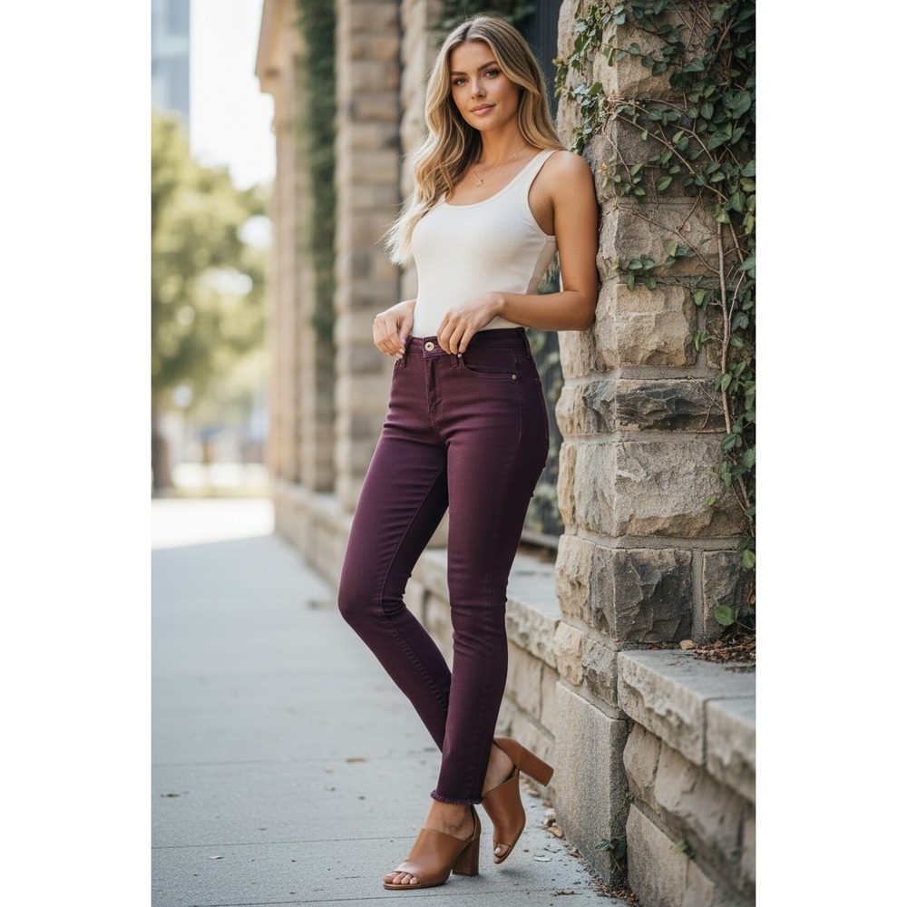 FRAME Le Skinny de Jeanne Mahogany Raw Hem Jeans 28x30 NWOT Dressy Casual